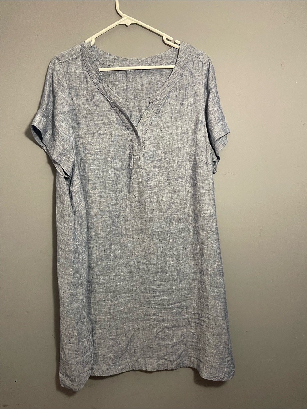 Light Blue Linen Blend Women's Tunic / Dress  size 2X